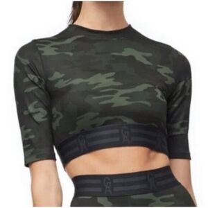 NWOT Good American Camo Crop Top Size 3